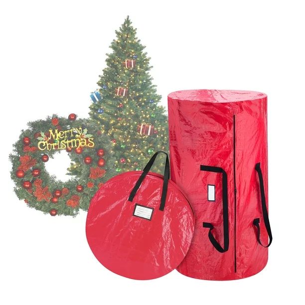 Christmas Tree and Wreath Combo Storage Bag-Holds Up to 9 Ft. Tree and 30” Diameter Wreath- Tea... | Walmart (US)