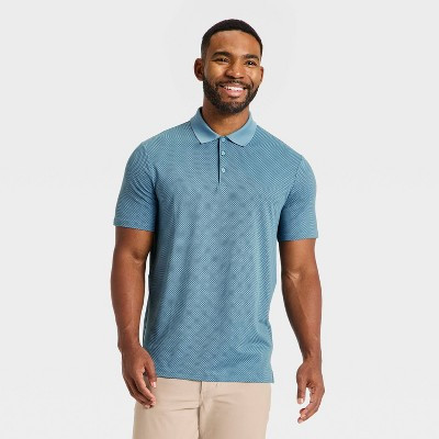 Men's Textured Polo Shirt - All In Motion™ Assorted Blues XS | Target