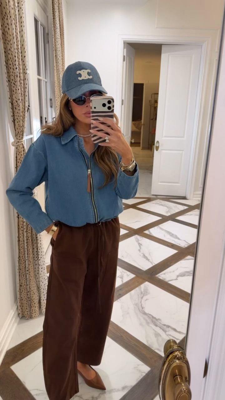 Amazon OOTD! I posted these pants recently in green and LOVE them! Also! This denim bomber is cute! Reminds me of Good American! Wearing an XS in the jacket and pants! 

Amazon fashion, Amazon fall styles, Fall outfits women, Fall fashion hauls, Casual fall outfits, Fall jackets, Denim jackets, Gemme Beauty, Emily Gemma