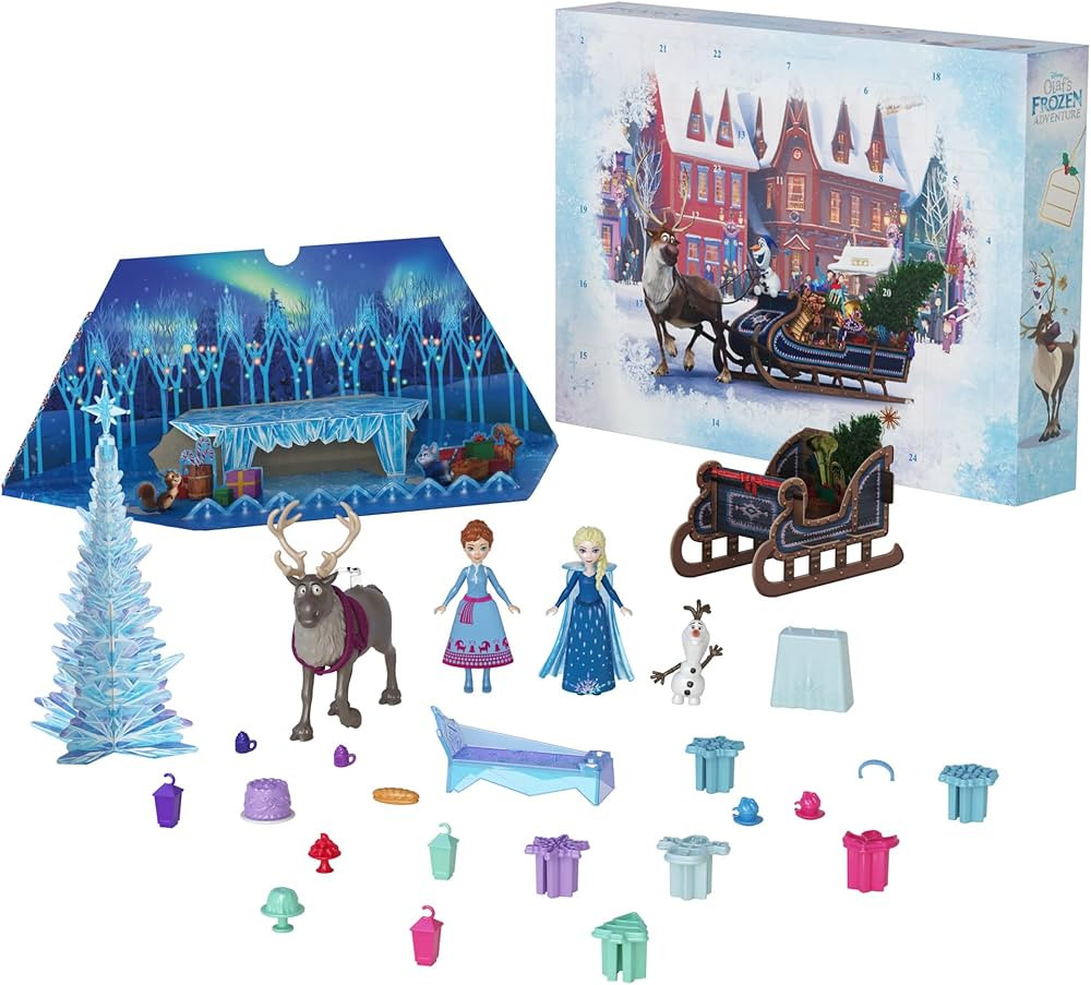 Mattel Disney Frozen Toys, Anna & Elsa Small Doll Advent Calendar with 2 Friend Figures, Moldable... | Amazon (US)