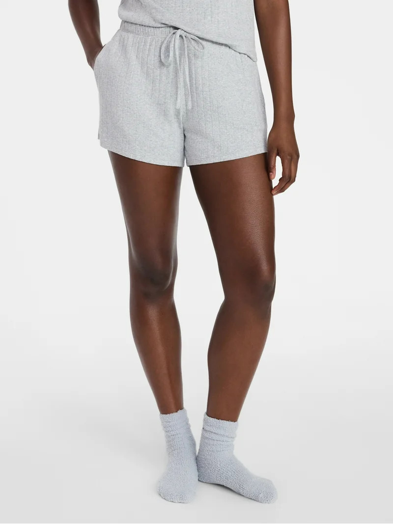 Joyspun Women’s Pointelle Knit Sleepwear Shorts, 4'' Inseam, Sizes XS-3X | Walmart (US)