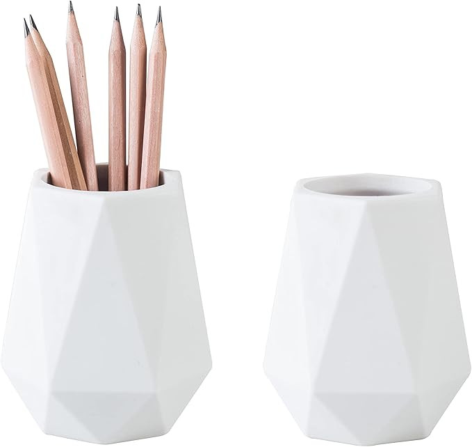YOSCO Silicone Desk Pen Holder Stand Diamond Facet Pencil Cup Pot Desk Organizer Makeup Brush Hol... | Amazon (US)