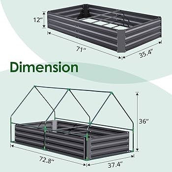 Quictent 6x3x1ft Galvanized Raised Garden Bed with Cover Metal Planter Box Kit, w/ 2 Large Screen... | Amazon (US)