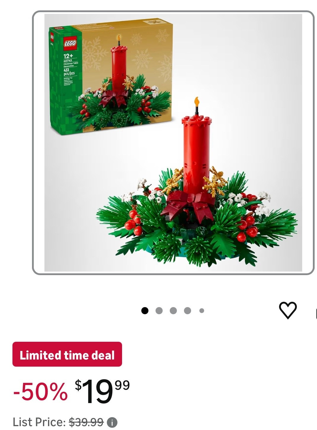 Amazon has a HUGE flash deal this afternoon on the LEGO Christmas Table Decoration Building Toy! Normally $39.99, it’s on sale for only $19.99 today! This would be such a fun activity for kiddos this holiday season. I’ve never seen this marked down like this - fun for gifting, and is so nice to display.  

#LTKSaleAlert #LTKKids #LTKHoliday