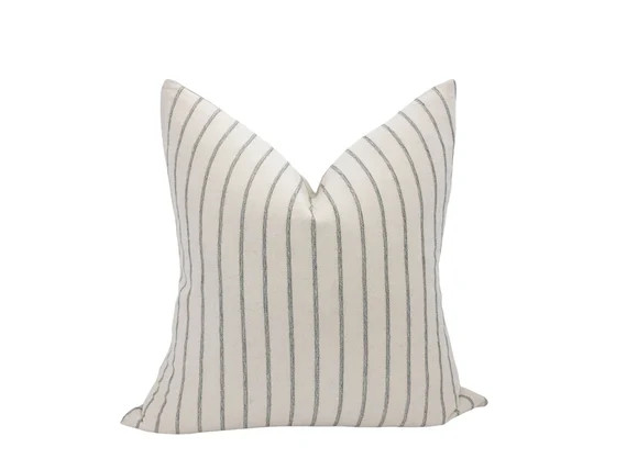 OLIVER  Black Stripe Pillow Cover Warm Neutral Stripe Modern - Etsy | Etsy (US)