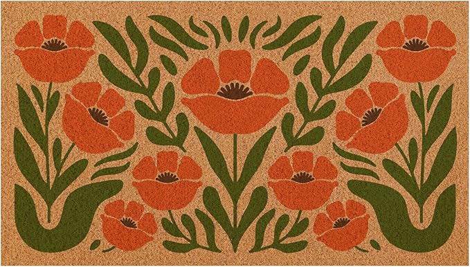 Cute Boho Floral Door Mat Modern Boho Welcome Mat Indoor Outdoor Doormat Mid Century Front Door M... | Amazon (US)