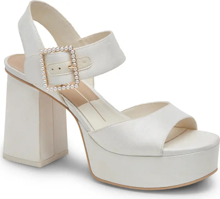 Bobby Imitation Pearl Ankle Strap Platform Sandal (Women) | Nordstrom