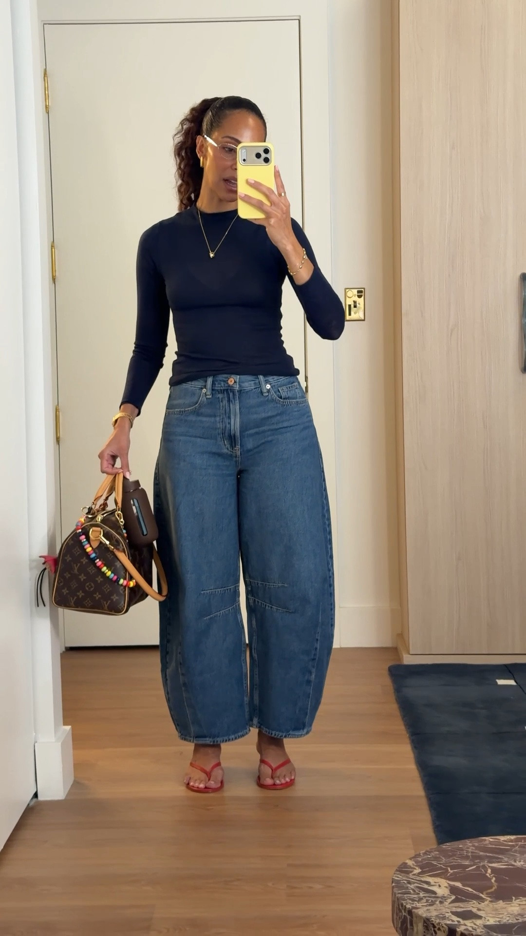 wearing 27R in these gap jeans, i’m 5’5”. heels are true to size and very comfy