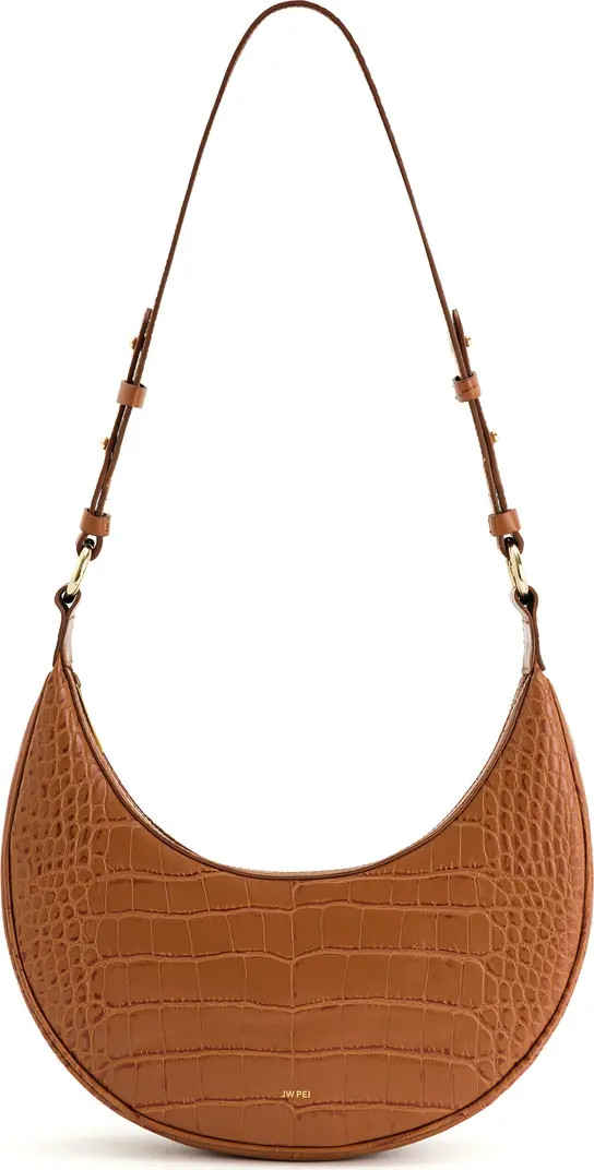 Carly Croc Embossed Faux Leather Shoulder Bag | Nordstrom
