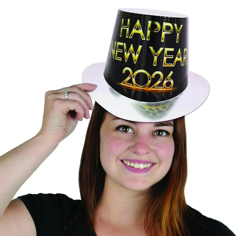 Beistle New Year's Eve Black, Gold, and Silver Paper Hi Hat | Walmart (US)