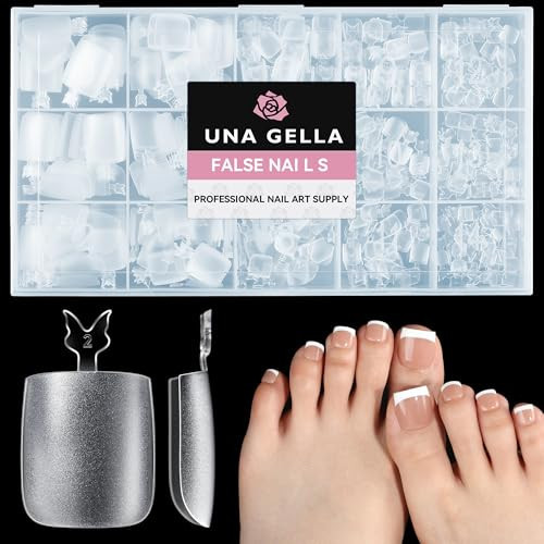 UNA GELLA Square Gel Toe Tips - 504pcs, 15 Sizes, Full Cover, Press Ons, Soak Off, DIY Nail Salon | Amazon (US)