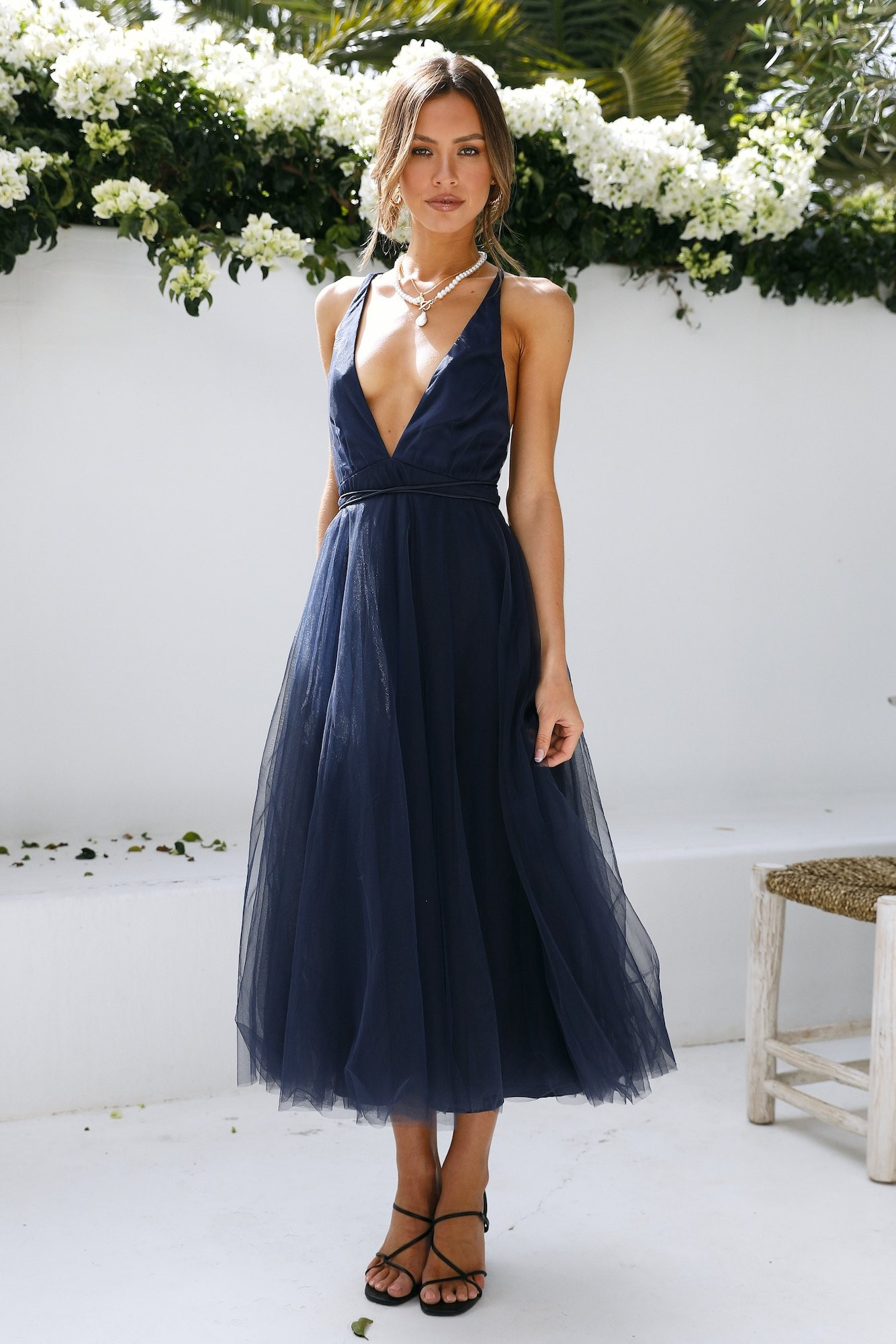 Summer Cinderella Midi Dress Navy | Hello Molly (AU)