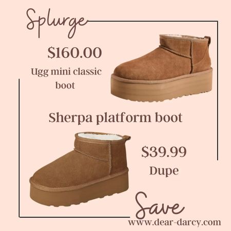Splurge/Save
Thrifty Thursday’s…
Platform Sherpa bootie

Ugg $160
Dupe $39

They look almost identical 

#hot #giftidea #musthave

#LTKshoecrush #LTKstyletip