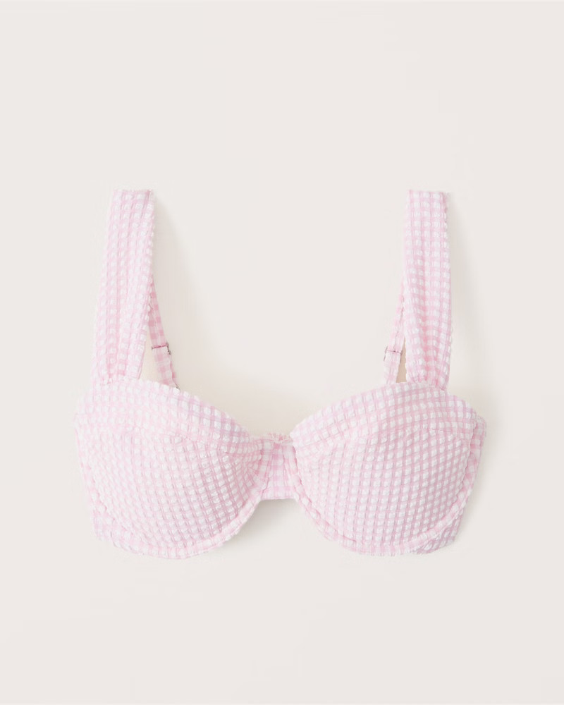 Curve Love Wide Strap Pleated Underwire Bikini Top | Abercrombie & Fitch (US)