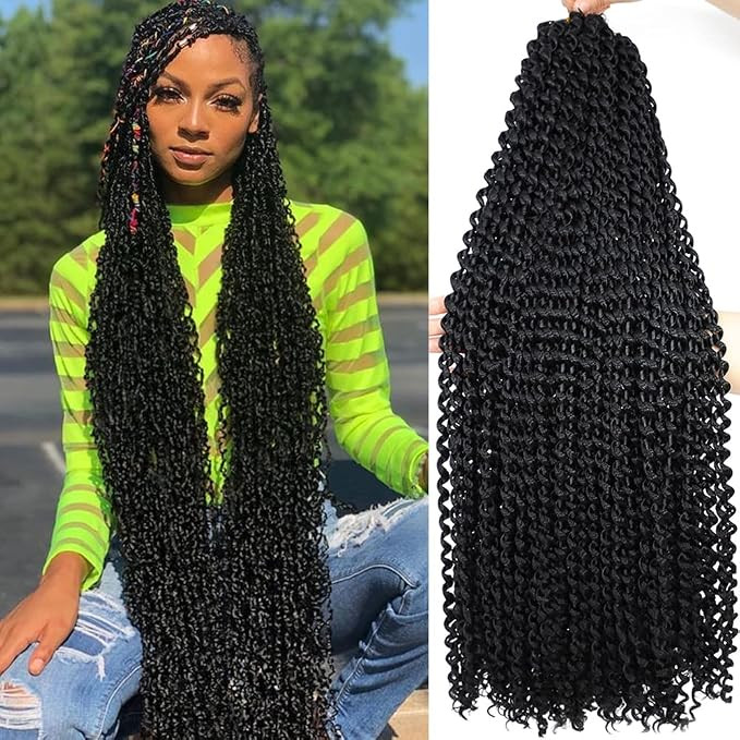 Passion Twist Hair 30 Inch: Water Wave Crochet Hair for Black Women-Long Bohemian Passion Twists ... | Amazon (US)