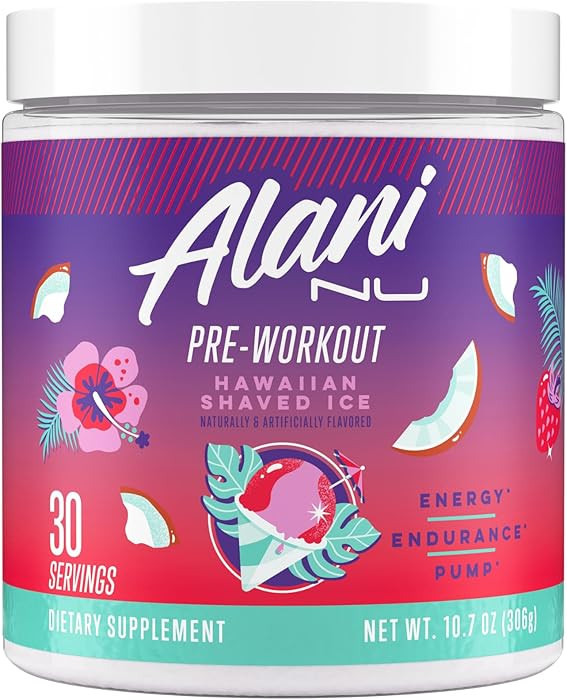 Alani Nu Pre Workout Powder Hawaiian Shaved ICE, Amino Energy Boost, Endurance Supplement, Sugar ... | Amazon (US)