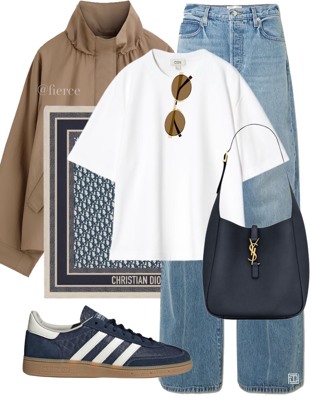 Navy bag funnel neck jacket navy sneakers casual weekend look 

#LTKuk #LTKeurope #LTKspring