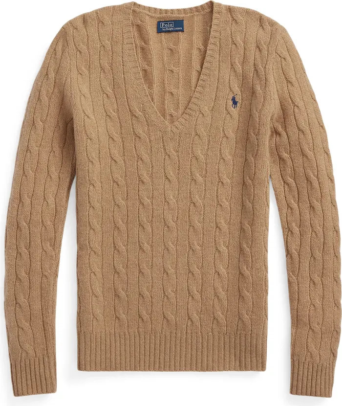 Kimberly Cable Wool & Cashmere V-Neck Sweater | Nordstrom