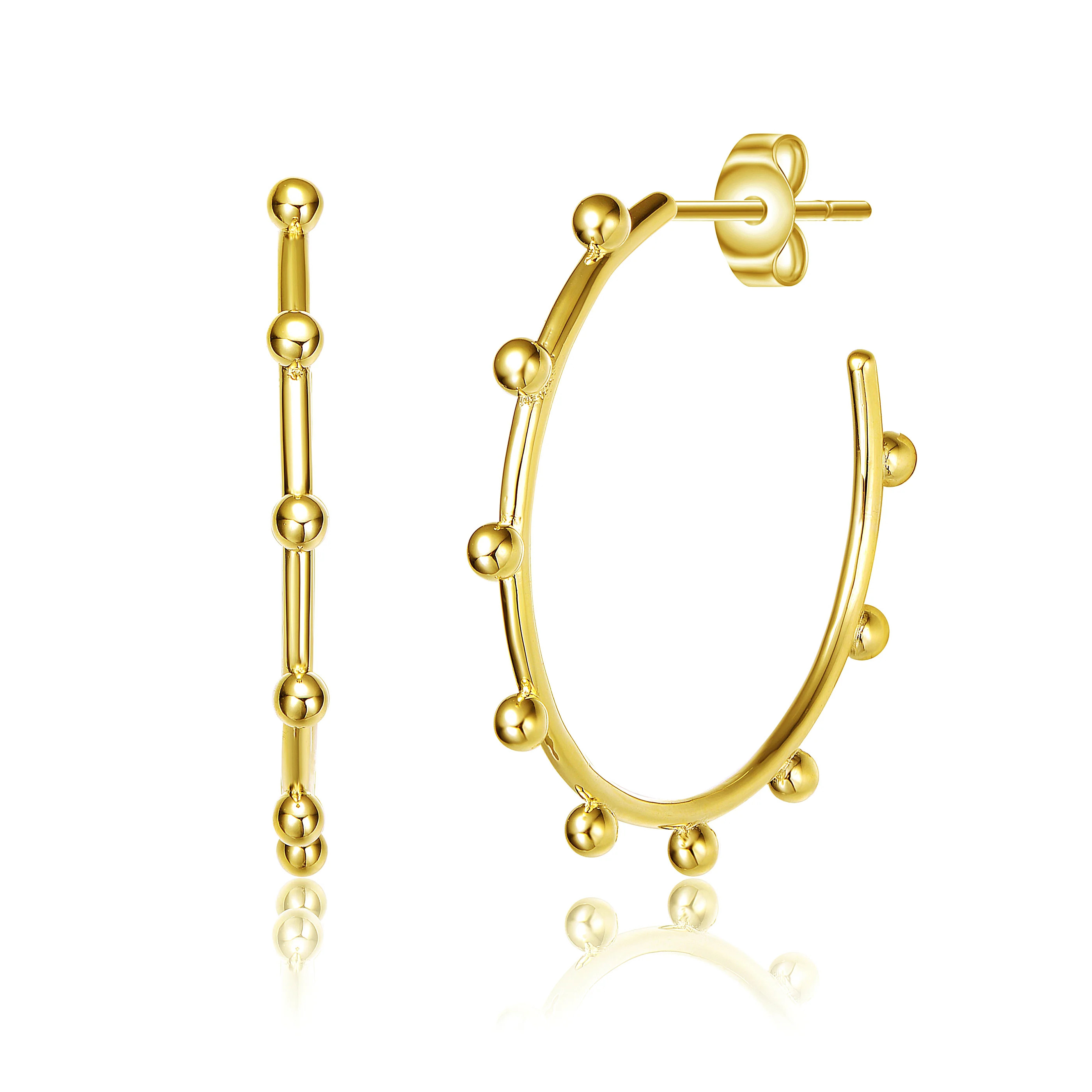 Rachel Glauber 14k Gold Plated Open Hoop | Shop Simon