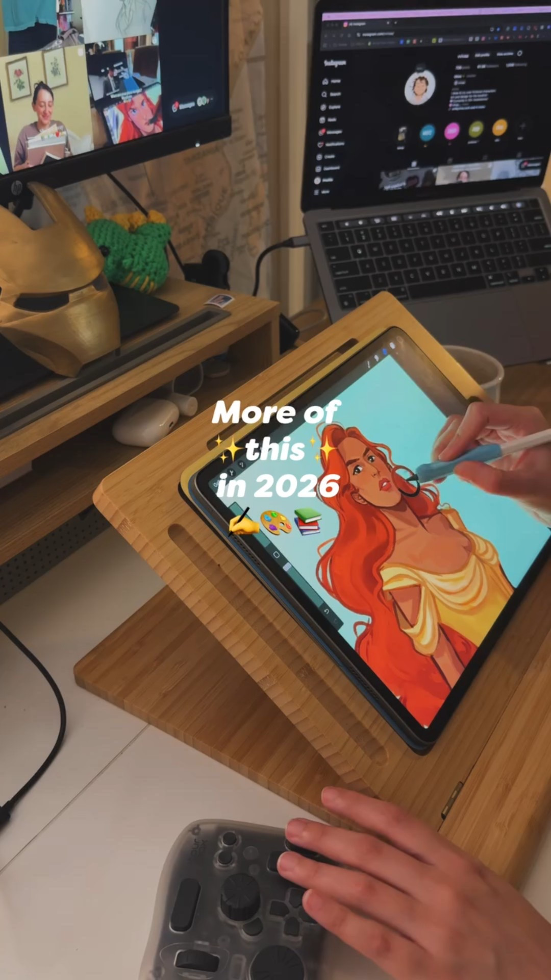 I look back at 2025 and I did not create nearly as much art as I would have liked. Honestly, I didn’t create a single piece I’m proud of 🥲 it’s crazy how a year can go by and that happen. that’s gotta change this year…

I can watch a show or listen to a book while I draw, but I want to rebuild the habit of relaxing with art (other hobbies too, but art especially!) rather than doomscrolling, because that was at its WORST in 2025, it’s embarrassing how high my screen time was. I’m trying to remember that any creative time is better than none even if I don’t create a masterpiece, which 99% of the time I won’t and that’s ok!! It’s still worth it 🎨
•
#artistsoninstagram #bookstagram #creativehobbies