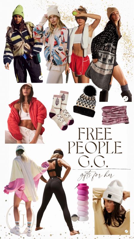 Free people gift guide for her 
Gift ideas for active lover 
Beanies
Puffers 
Onesies 

#LTKGiftGuide #LTKCyberWeek #LTKHoliday