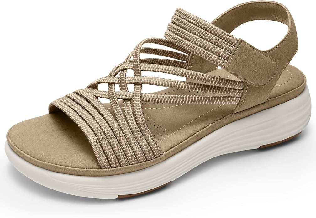 Vilanva Women's Comfortable Walking Sandals with Elastic Strap Light Weight Casual Summer Sandals... | Amazon (US)