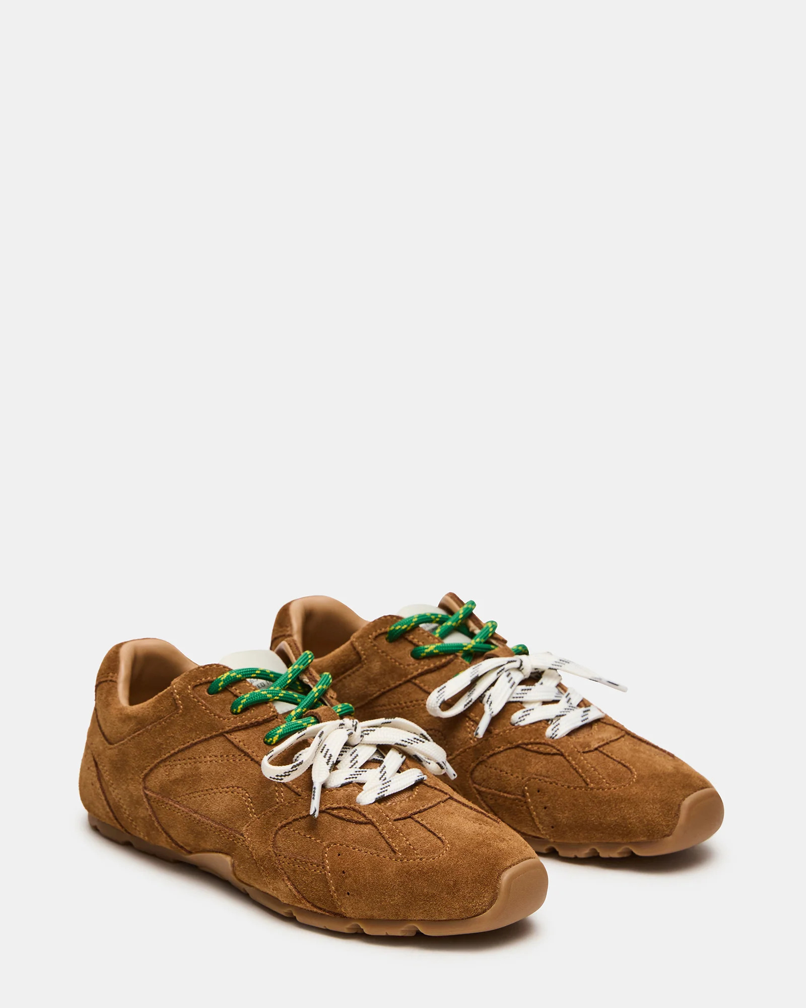 AZIEL Camel Suede Low-Top Lace-Up Women's Sneakers | Steve Madden (US)