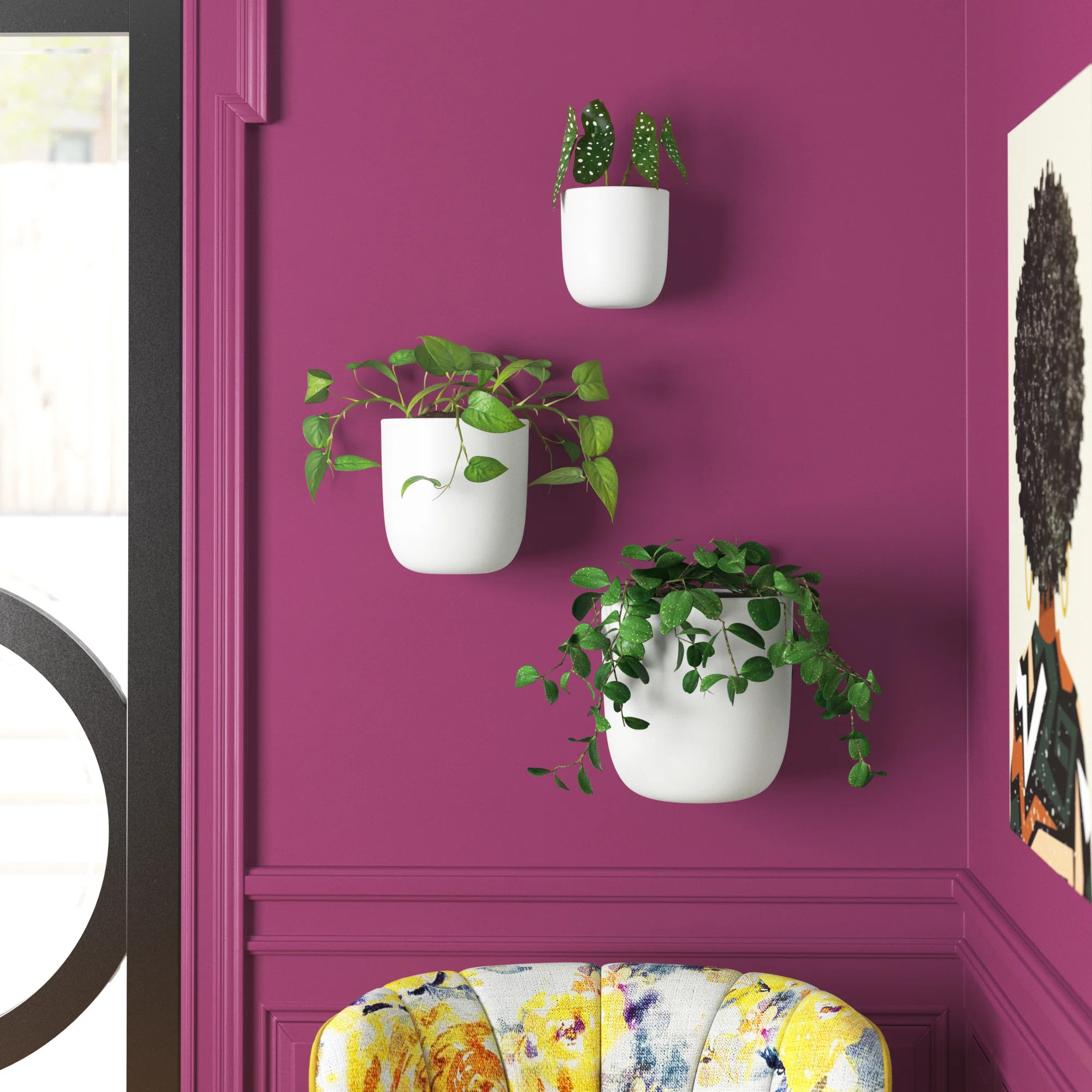 Magdalena 3-Piece Iron Indoor Outdoor Wall Planter Set | Wayfair North America