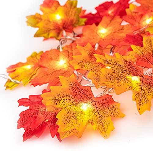 Ventvinal Maple Leaf Fairy Lights, 20 LED Autumn Maple Leaf Garland Lights 3AA Battery Powered Pa... | Amazon (UK)
