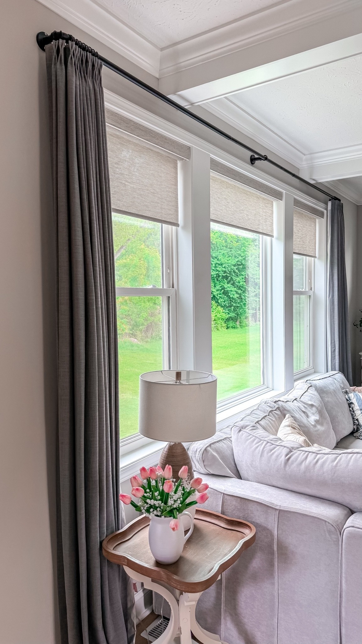 These custom @Homerilla curtains completely changed the space — the texture, the softness, the way they make the ceilings feel taller… obsessed.

Details: rock grey, double pleaded, memory trained.

#LTKHome #LTKvlog