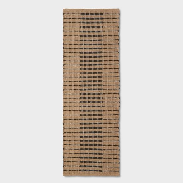 Reseda Hand Woven Striped Jute Cotton Area Rug Black - Threshold™ designed with Studio McGee | Target