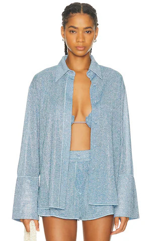 Oseree Glazed Lumiere Sleeve Shirt in Baby Blue | FWRD 