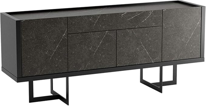 Manhattan Comfort Celine Modern Contemporary 1 Drawer Dining Room Buffet Cabinet with Carbon Stee... | Amazon (US)