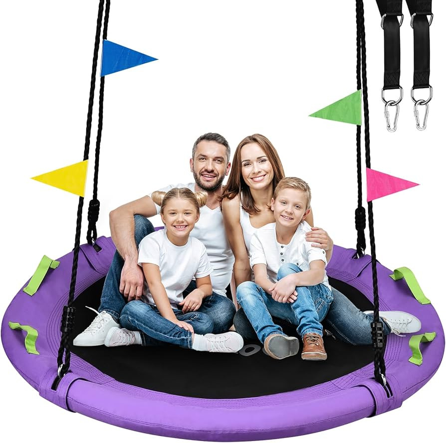 Tree Swing, 60 inch Larger Saucer Swing for Whole Family, 900lbs Weight Capacity, with Adjustable... | Amazon (US)