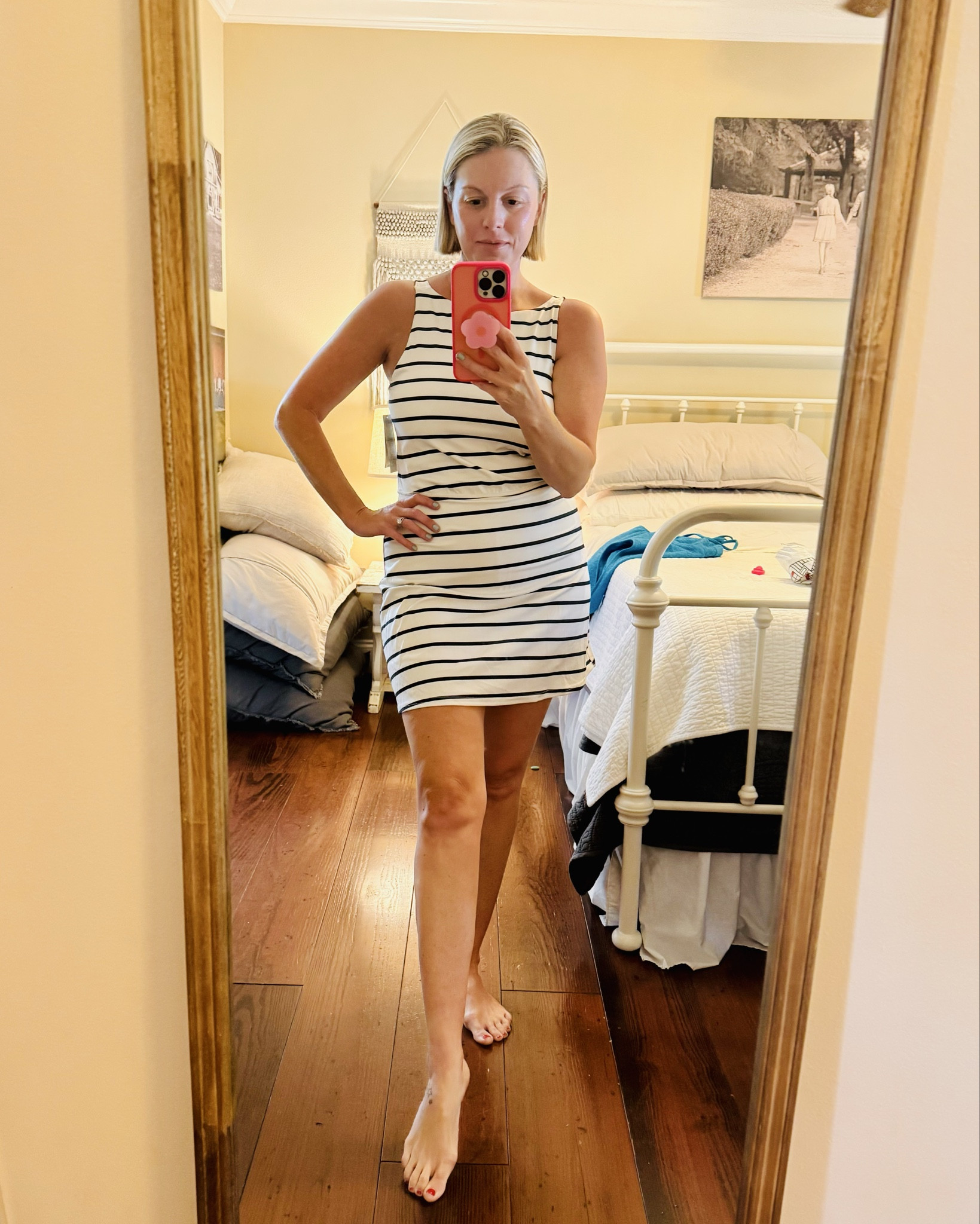 Yall, I am IN LOVE!! This is simply amazing and I want one in every color!!!! Mom approved and it fits perfectly true to size. I’m wearing a size small. Also has built in shorts and bra! Perfect 👌 

#LTKFindsUnder50 #LTKSummerEdit #LTKActive