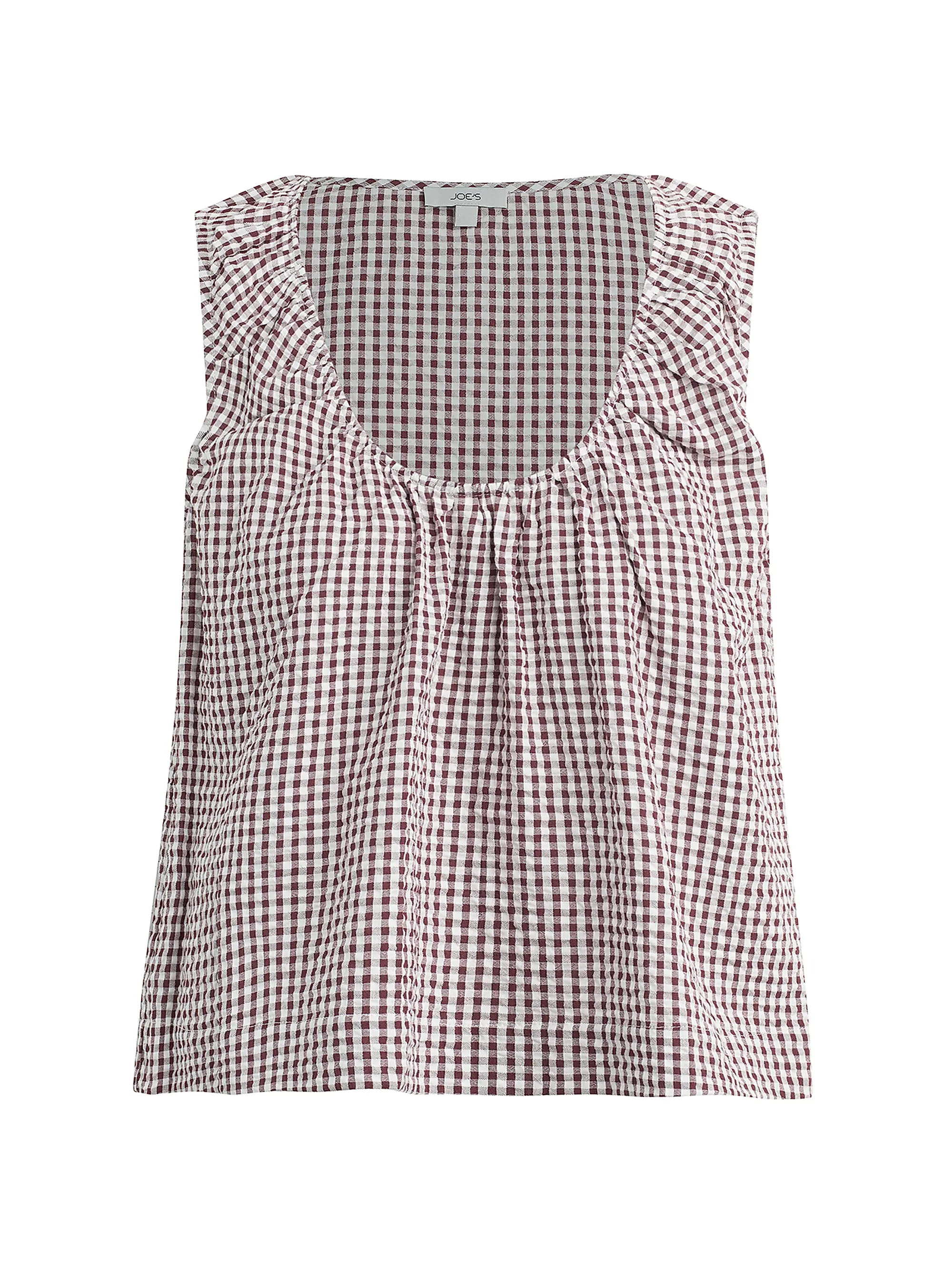 Ana Gingham Cotton-Blend Sleeveless Blouse | Saks Fifth Avenue