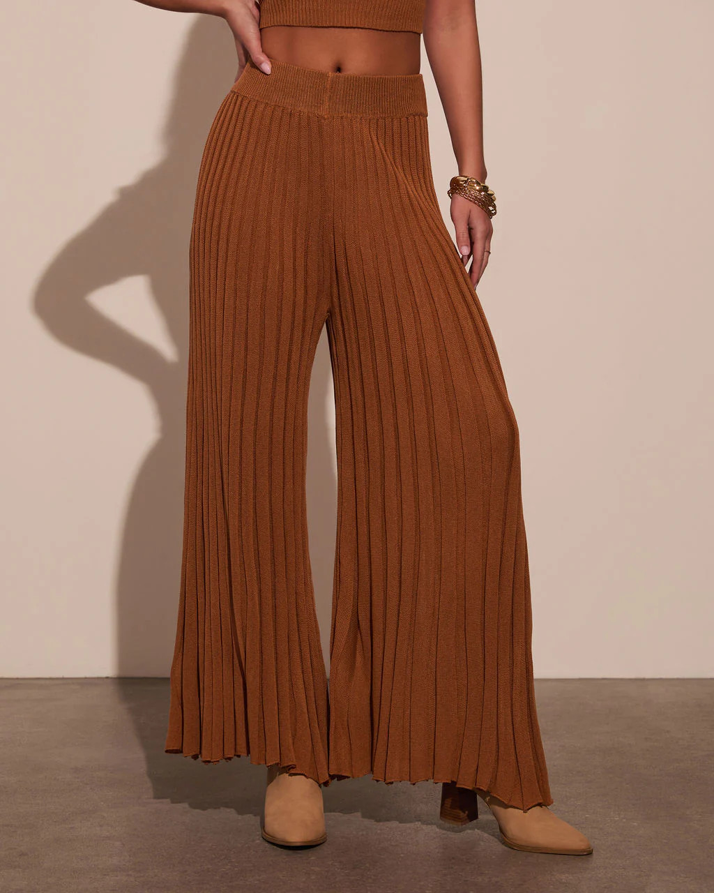 Winslow Wide Leg Pleated Knitwear Pant | VICI