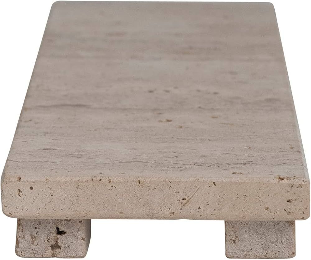 Creative Co-Op Scandinavian Travertine Footed Charcuterie Board, Beige | Amazon (US)