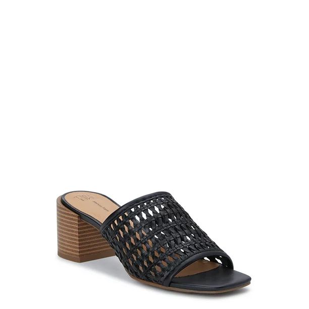 Time and Tru Women's Woven Block Heel Mule - Walmart.com | Walmart (US)