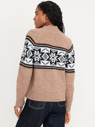 Mock-Neck Wool-Blend Cardigan Sweater | Old Navy (US)