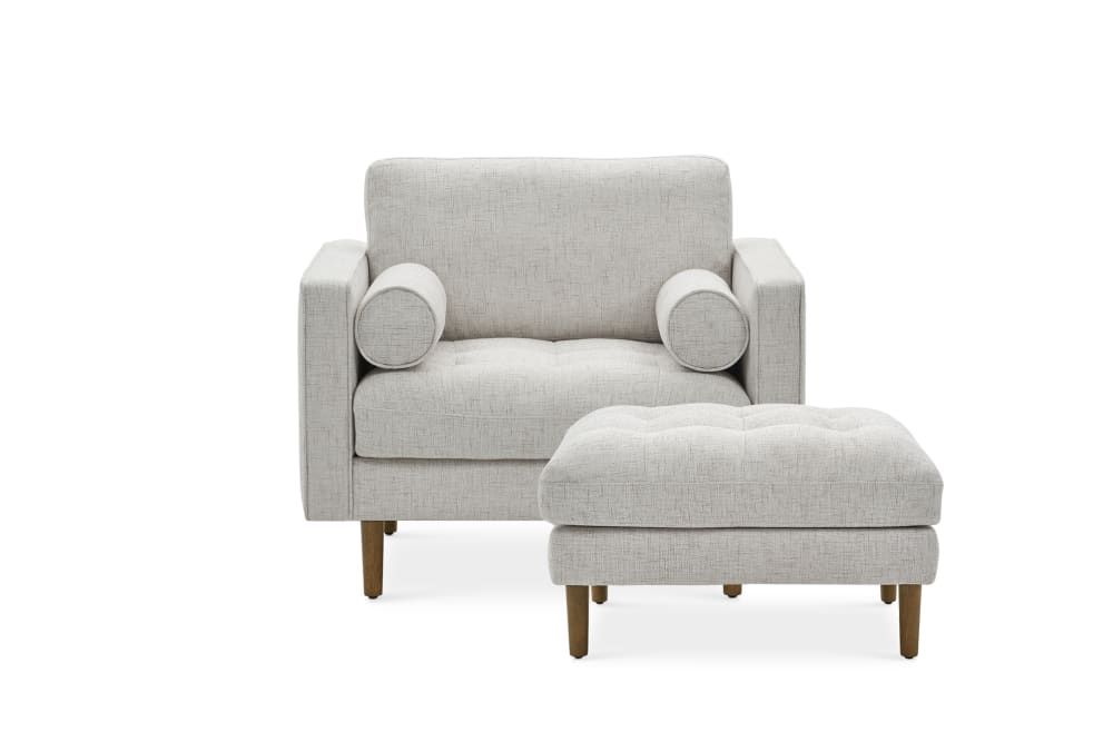 Madison Armchair with Ottoman, Bisque | Castlery | Castlery (AU)
