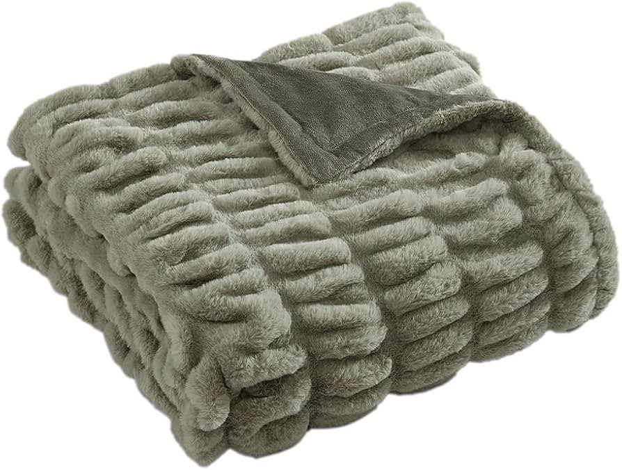 Casual Chic Lapin Ultra Fine Faux Fur Throw Blanket - Luxurious, Chic, Soft and Cozy 400 GSM Micr... | Amazon (US)