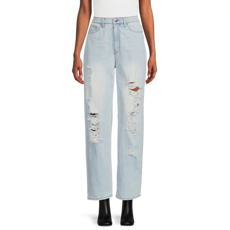 Madden NYC Women's Destructed Ultra 90s Jeans | Walmart (US)