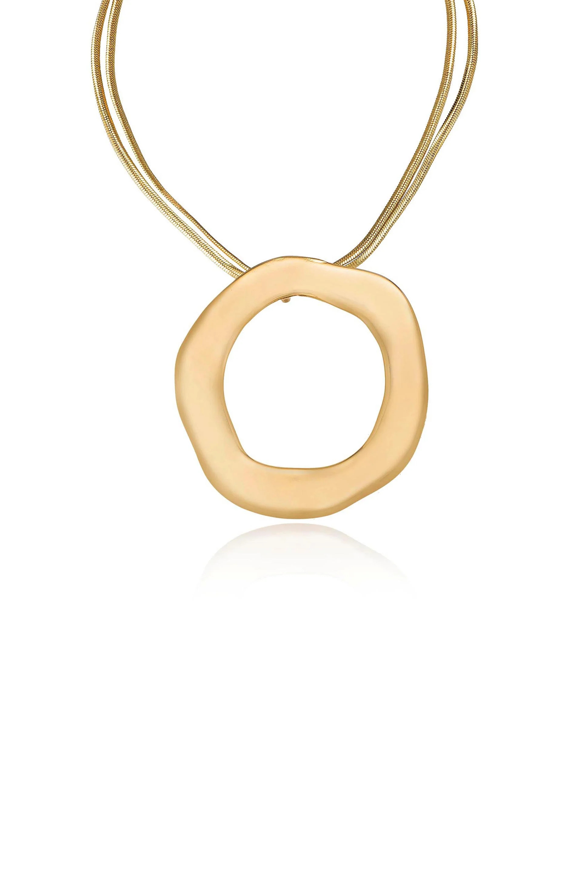 Open Circle Statement 18k Gold Plated Necklace | Ettika