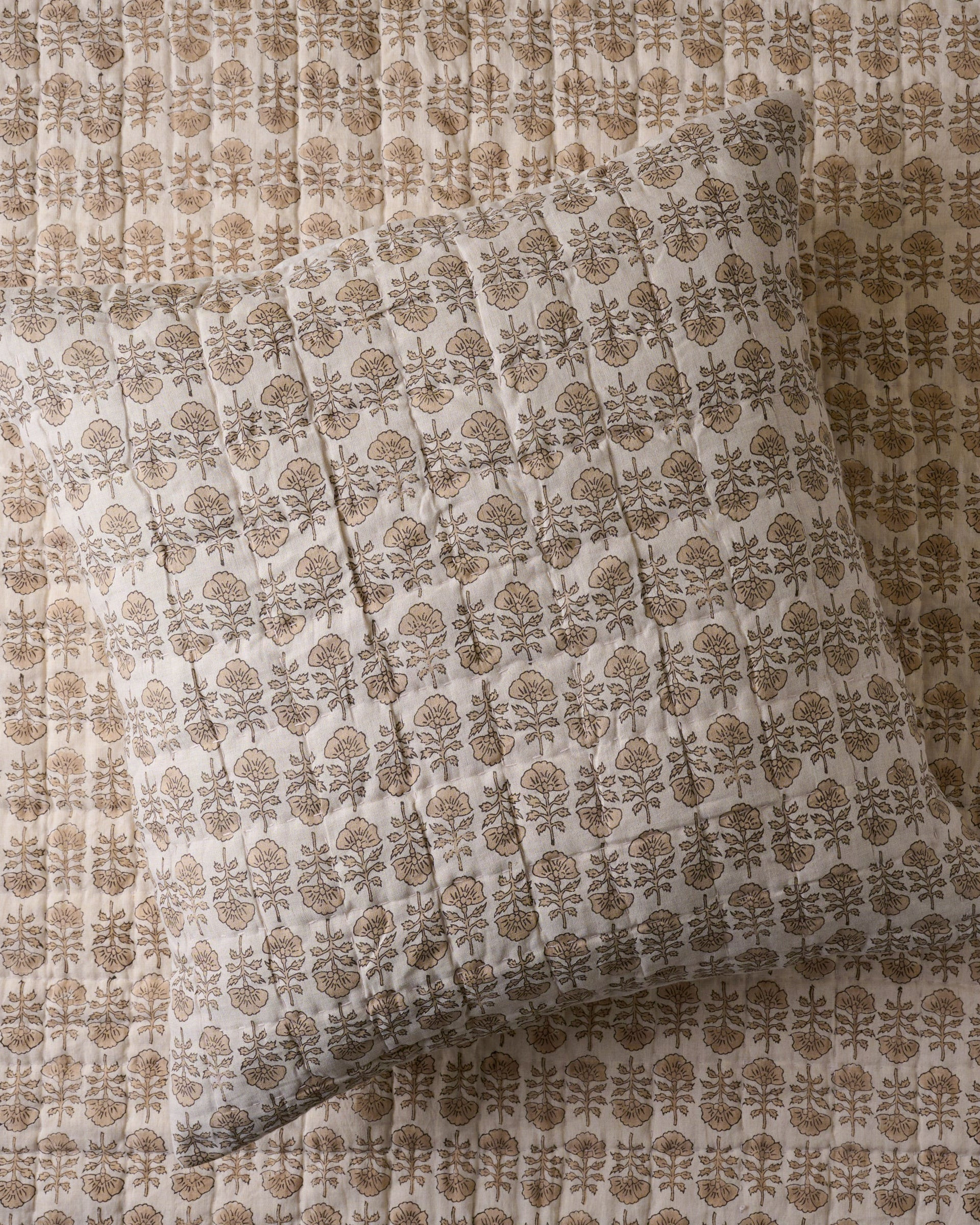 Flora Block Print Pillow Sham - Natural | Magnolia