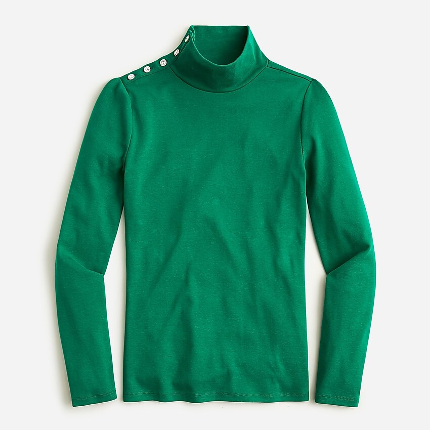 Perfect-fit turtleneck with jewel buttons | J. Crew US