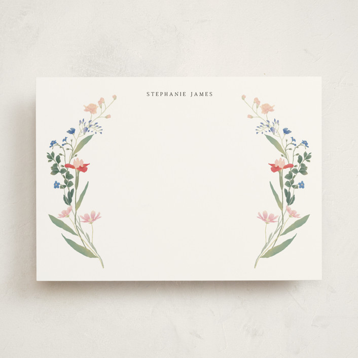 "Botanical" - Customizable 5x7 Personalized Stationery in Green by Elly. | Minted