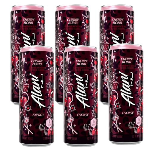 Alani Cherry Bomb Energy Drink, Sugar Free Low Calorie Energy Drinks - 12 fl oz Can, 6 Pack | Amazon (US)