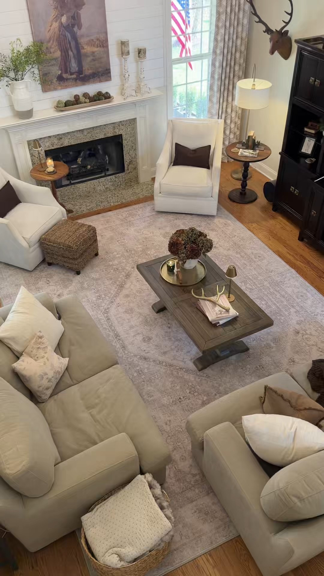 Living room transformation. A new rug changes the whole vibe in this living room. #livingroom #rug #ruggable #furniture 

#LTKSeasonal #LTKSaleAlert #LTKHome