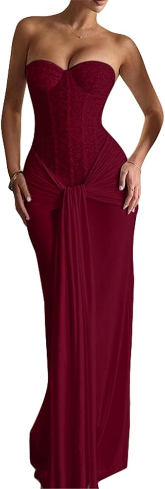 Qikaka Women's Off Shoulder Sequins Bodycon Ruched Crisscross Ruffles Sexy Nightclub Party Dress | Amazon (US)